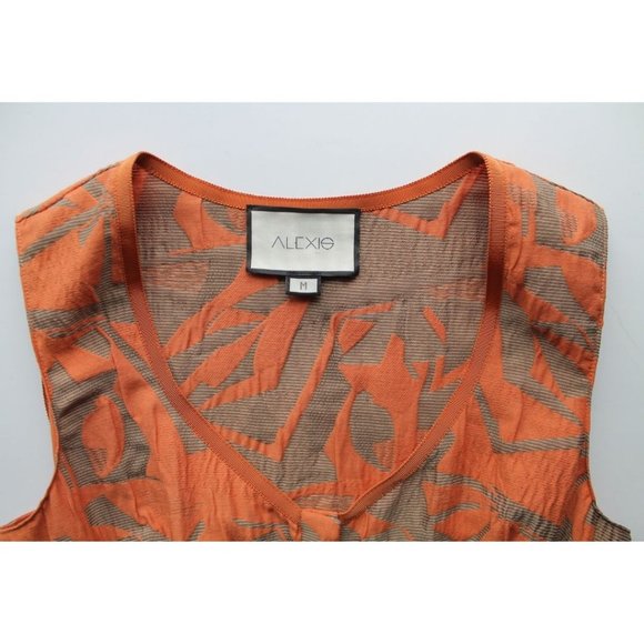 Alexis Garcelle Cotton Cutout Midi Dress In Amber Size Medium - Picture 8 of 9